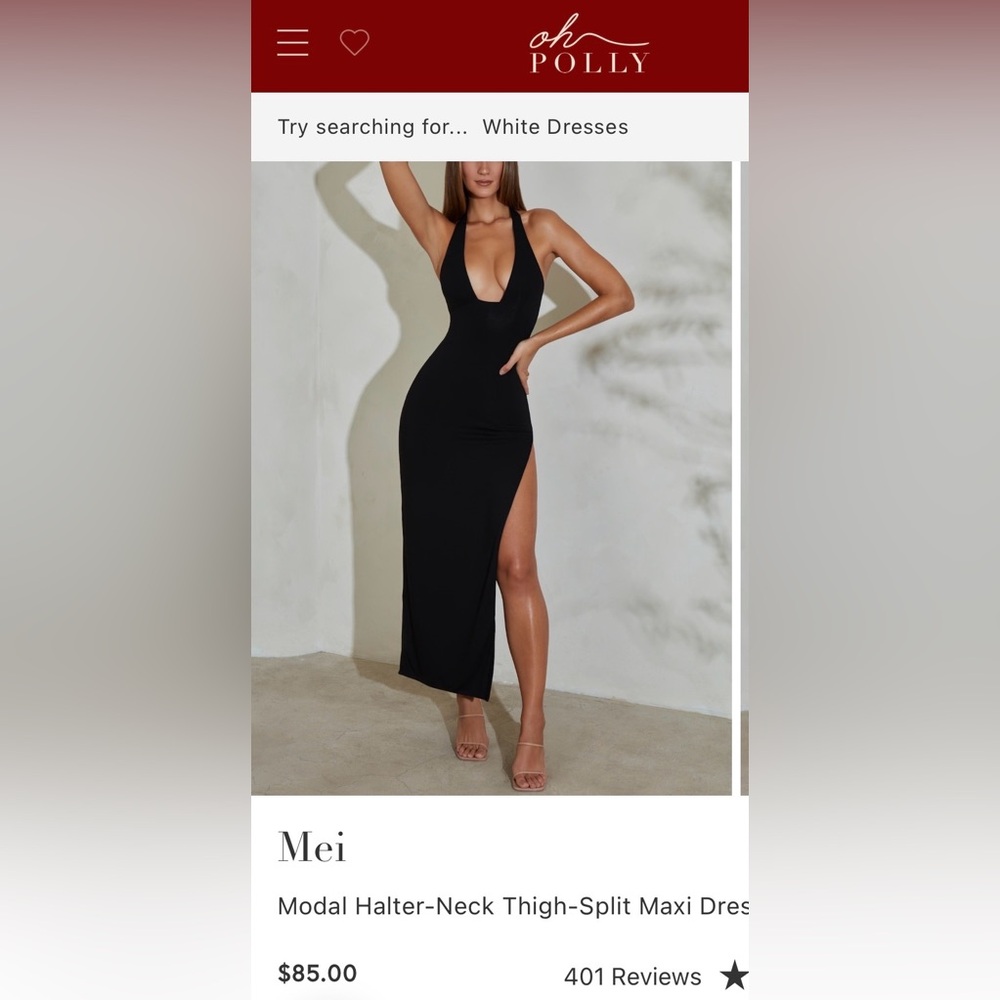 Oh Polly Black Plunge Maxi Dress